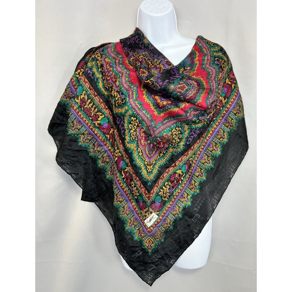 Vintage Yves Saint Laurent Vintage Scarf Colorful 42x40 Y2K